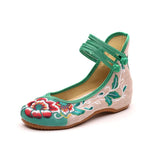 Zingj Shoes National Wind Retro Plate Buckle Embroidered Cloth Shoes Spring And Autumn Linen Round Head Women's Single Shoes Mother Shoes Wedding