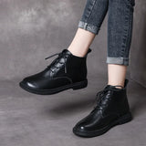 Single-Shoe Women's Flat-Bottomed Casual Women's Shoes Autumn New Martin Boots With Flat-Bottomed Soft Leather Short