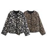 Women's Explosive Leopard Print Round-Neck Jacket Cotton