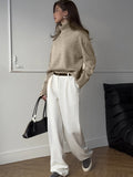 And Winter Pure Color Short High-Collar Sweater Women's Loose Leisure Knitting Shirt 2025 New Thicker