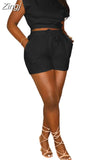 Casual 2 Piece Set Women Tracksuit Summer Outfits Crop Top Biker Shorts Sweat Suits Lounge Wear Two Piece Matching