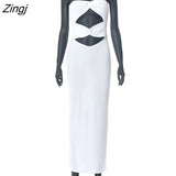 Women Solid Color Bodycon Strapless Dress Fashion Knots Ribbed Hollow Plain Hip Summer Tight Long Party/Club/Bar