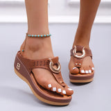 Large-Size Sandals Fashion Jacket Flip-Flops And Thick-Bottomed Sleek Roman Cool