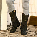 Style Escrew Boots 2025 Autumn And Winter New Rivet Belt Buckle Boots Large Size Knight Boots