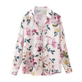 Women's Long-Sleeved Loose Casual Silk-Sense Tidly Shirt
