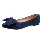 New Light Tip Tip Low-Top Single-Shoe Women Flat With Bow Velvet Foot Bean