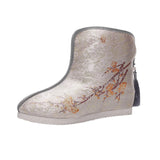 Zingj Boots Positioning Cut Brocade Tassel Clip Cotton And Velvet Women's Cotton Shoes Cloth Shoes Hanfu Shoes Cheongsam Short