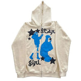 Star Girl Graphic Zip Up HoodieOutfit