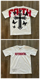 T-Shirt Y2K Hip-Hop Letter Retro Cross Graphic Print Oversized T-Shirt Men's Round Neck Cotton Short-Sleeved Shirt 211-1-Outfit