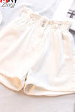 Women's Denim Shorts Summer 5Xl High Waist Elastic Waist Harem Ruffle Shorts Jeans For Women