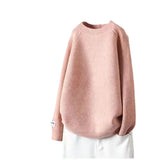 Women's Spring And Autumn 2025 New Inside And Outside Wearing Loose Lazy Sealed Ocean Round-Neck Literary And Art Knitted