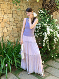Xixi 2025 Summer New Temperament Thin Lace High Waist Skirt French Large Swing Cake Skirt