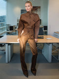 Vintage Make Old Wind Two Sets 2025 New With Short Jacket + Single-Ded Straight Trousers Women's