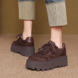 Retro Thick-Sedged Old Dad Shoes Autumn New Fashion Casual High-Board Shoes
