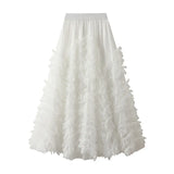 Sense High-End Mesh Yarn Heavy Industry Super Large Swing Dress Thin Croake Gorgeous Cake Skirt