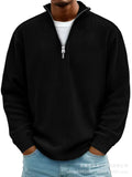 Men's Casual Zipper Wick Velvet Long-Sleeved Men's Polo Shirts For Autumn And Winter