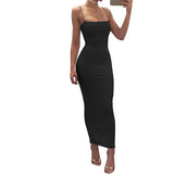 Zingj Women's Ins Sexy Sling Temperament Sling Dress Open Back Slim Dress Female