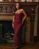 Corset And Bodycon Maxi Skirt With Neckerchief Set-Outfit