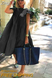 Women's Summer Casual Maxi Boho Dresses Ruffle Sleeve Round Neck Mini Dress Loose Solid Short Beach Dresses