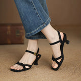 Word With Toe Sandals In The Summer Of 2025 New Temperament Fine Heel Soft Head Black High-Heeled
