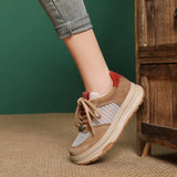 Layer Cowhede Thick Back Color Breathable Mesh Single Shoes 2025 Spring And Summer New Fashion Leather Casual