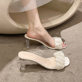 High-Heeled Women's Summer New Waterproof Table With Ultra-High Heel Slippers Crystal And Coarse Sandals