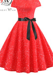 Party Dress Women Elegant Short Sleeve Floral Print Vintage Dresses Robe Femme Summer New Midi Bodycon