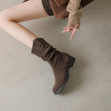 New Pile Boots Children 2025 Autumn New Retro Maillard West Cowboy Short