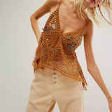 Women's New Sexy Butterfly Print Blouse V-Neckless Small