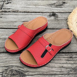 Slope Heel Sandals Women 2025 Summer New Belt Buckle Fashion Lightweight Burst Slippers