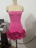 New Sexy Fish Bone Strap Adjustable Bosom Heavy Industry Flower Short Skirt Dinner