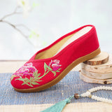 Zingj High Heel Hot Diamond Women's Cloth Shoes Summer Linen Embroidery Ethnic Wind Outside Wear Cool