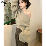 Women Sexy Design Criss-Cross All-match Cropped Hot Girls Loose Korean Style Sweater Autumn Streetwear Minimalist