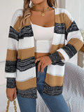 2025 Casually Striped Striped Lantern Sleeve Sweater