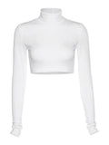 Turtleneck Long Sleeve Crop Top- Outfit