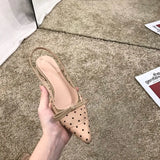 Sandals Women 2025 Summer French Fairy Wind Gentle Dress Small Heel Tip Net Yarn Point Single