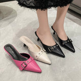 New Spring And Summer 2025 Features Pointed French High-Heeled Muller