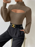 2025 Sweater Sexy Loose Sweater High Collar Hollow Sweater Outside To Wear