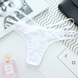 Transparent Lace T-Shirt Tempting Fine Strip With No Trace Perspective Low-Rise Hot Cotton Crotch
