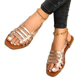 2025 Summer New Flat-Bottomed Round-Headed Casual Sandals Women's Size 40-43