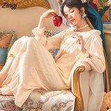 Nightgowns Women Long Sleeve Autumn Chic Popular Ulzzang Popular Vintage Female Nightwear Soft Loose Schoolgirls