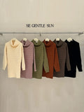 Xixi 13 Line 2025 Winter Temperament Knitted High-Neck Dress Dress Thin High-Waist Short Skirt Women