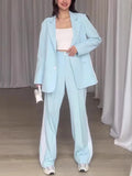 Fashion Striped Print Suit Wide Leg Pants Temperament Suit Female