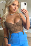 Y2K Fashion Strap Skinny Blue Corset Lace Top Female Backless Bandage Sexy Crop Tops Camis Transparent Hook