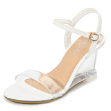 Zingj Versatile Wedge Sandal Women's Summer 2023 New Sexy Crystal Transparent High Heels With Wedge