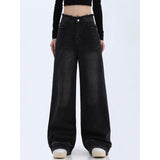 Vintage Dark Wash Patchwork Wide Leg JeansOutfit