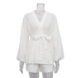 Zingj Wind Fall 2023 New French Jacquard Lace Design Sense Niche Women's Fashion Casual Suit-Outfit