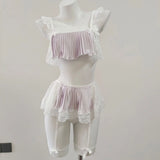 Sling With Lace Ice Pyjamas Women Spring And Autumn Sweet Floral Home Clothes Women's Summer Shoulder
