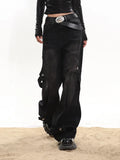 Zingj And Autumn New 2024 Niche Retro Street Metal Button Deconstruction Design Sense Washed To Do Old Jeans