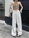Zingj Denim Pants Women's Summer 2024 New High Waist Loose Straight Pants Down Wide Legs Drag The Floor Casual